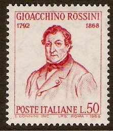 Italy 1968 Rossini Anniversary Stamp. SG1231.