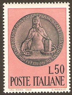Italy 1969 Audit Department Anniversary Stamp. SG1243.