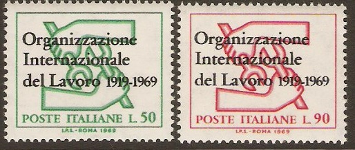 Italy 1969 ILO Anniversary Set. SG1247-SG1248.