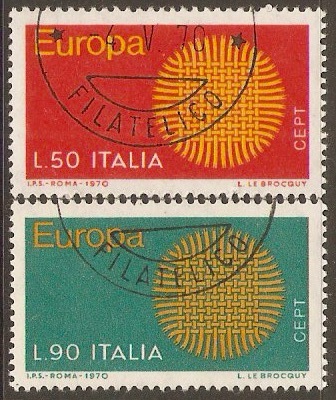 Italy 1970 Europa Stamps Set. SG1257-SG1258.