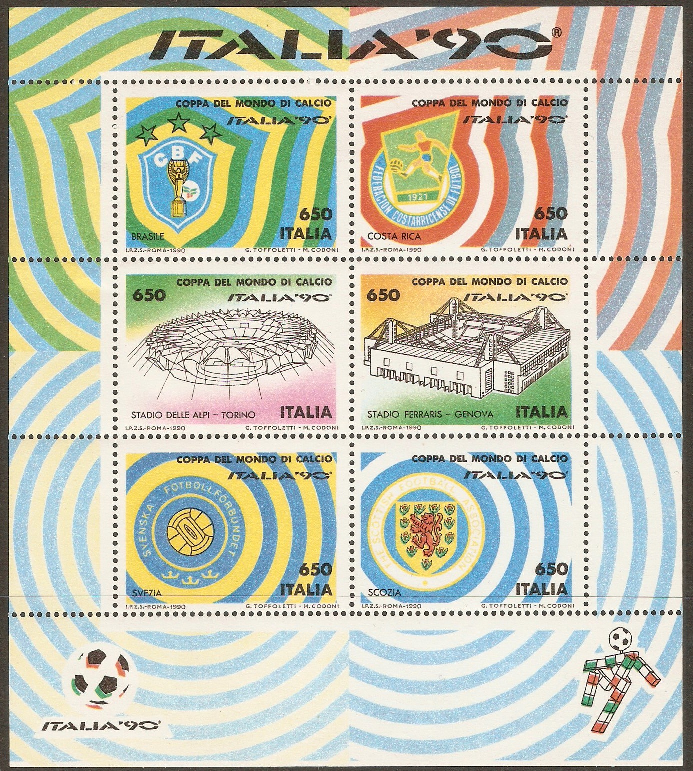Italy 1985 650l World Cup Football sheetlet. SG2064a.