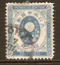 Japan 1876 10s Blue. SG86d.