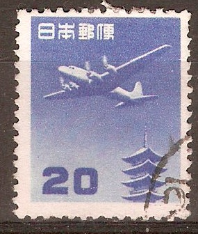 Japan 1952 20y Blue Air series. SG672.