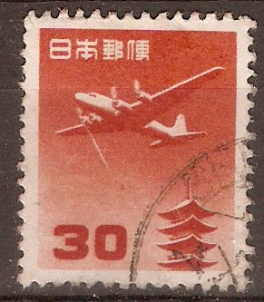 Japan 1952 30y Red Air series. SG674.