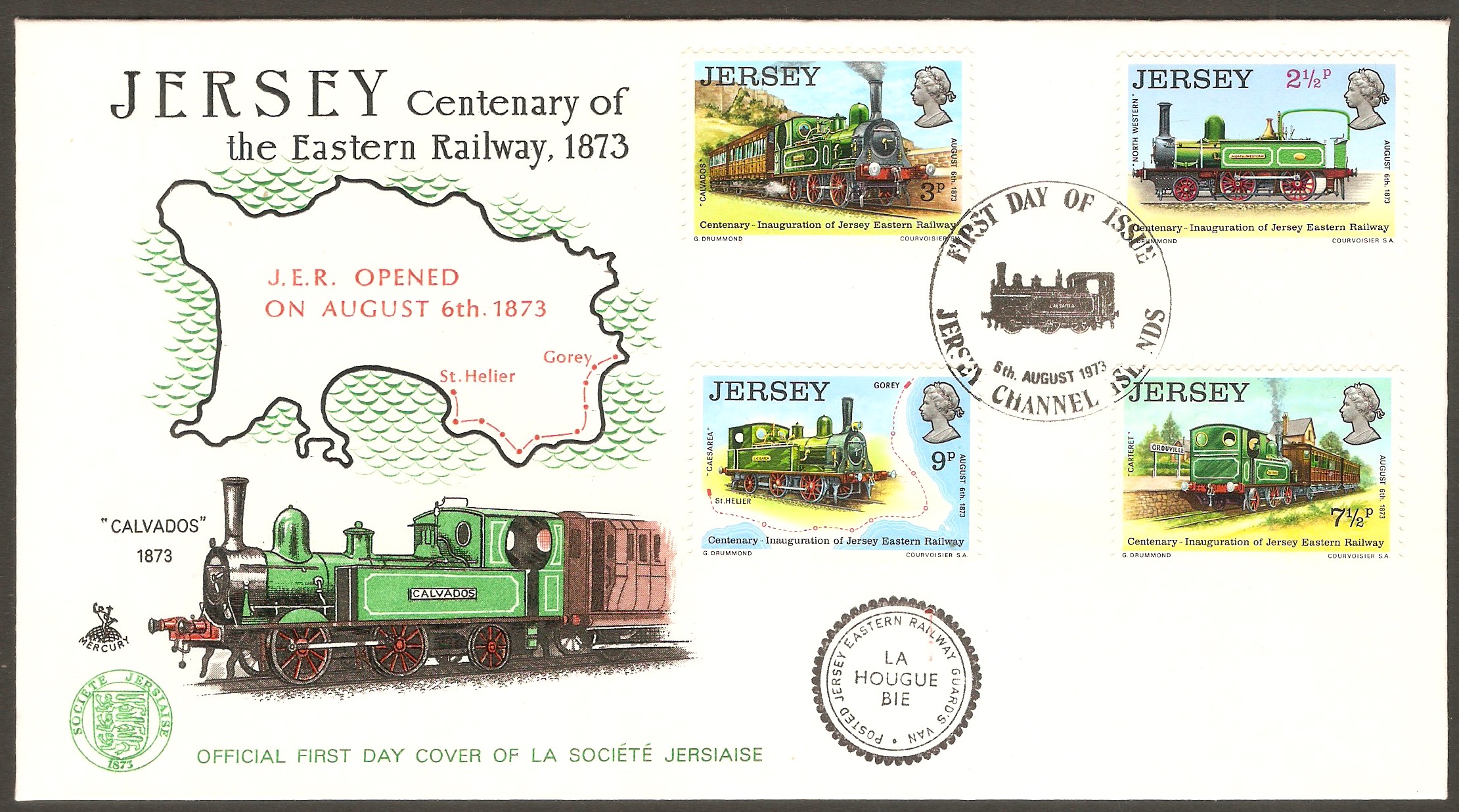 Jersey 1973 Railway Centenary FDC.