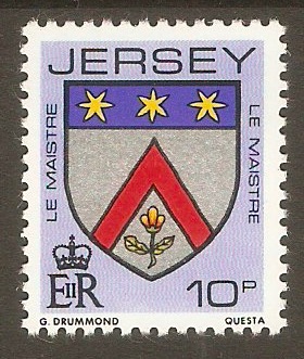 Jersey 1981 10p Family Arms series. SG259.