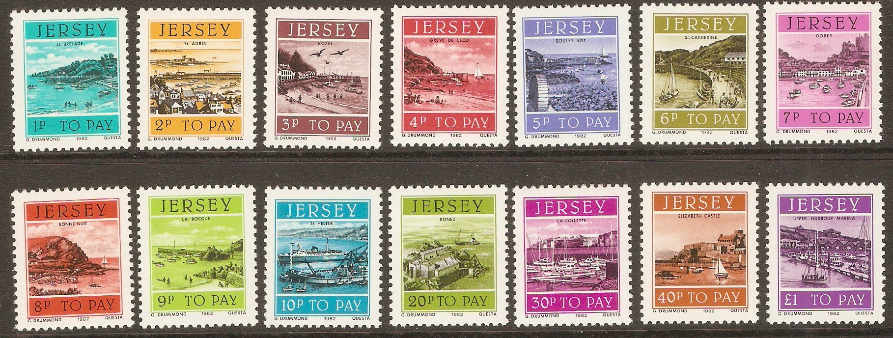 Jersey 1982 Postage Due set. SGD33-SGD46.