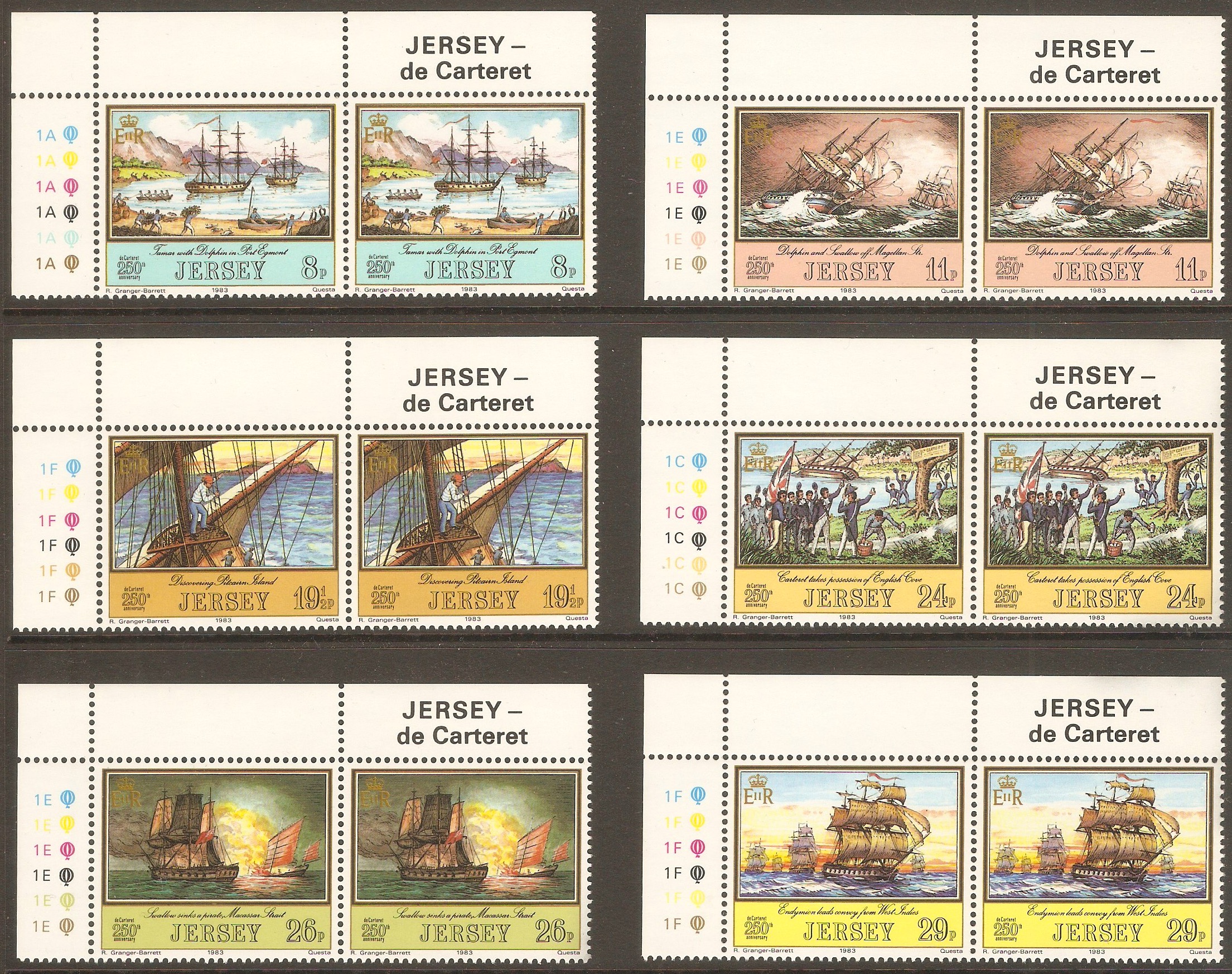 Jersey 1983 Jersey Adventurers (1st. Series). SG304-SG309.