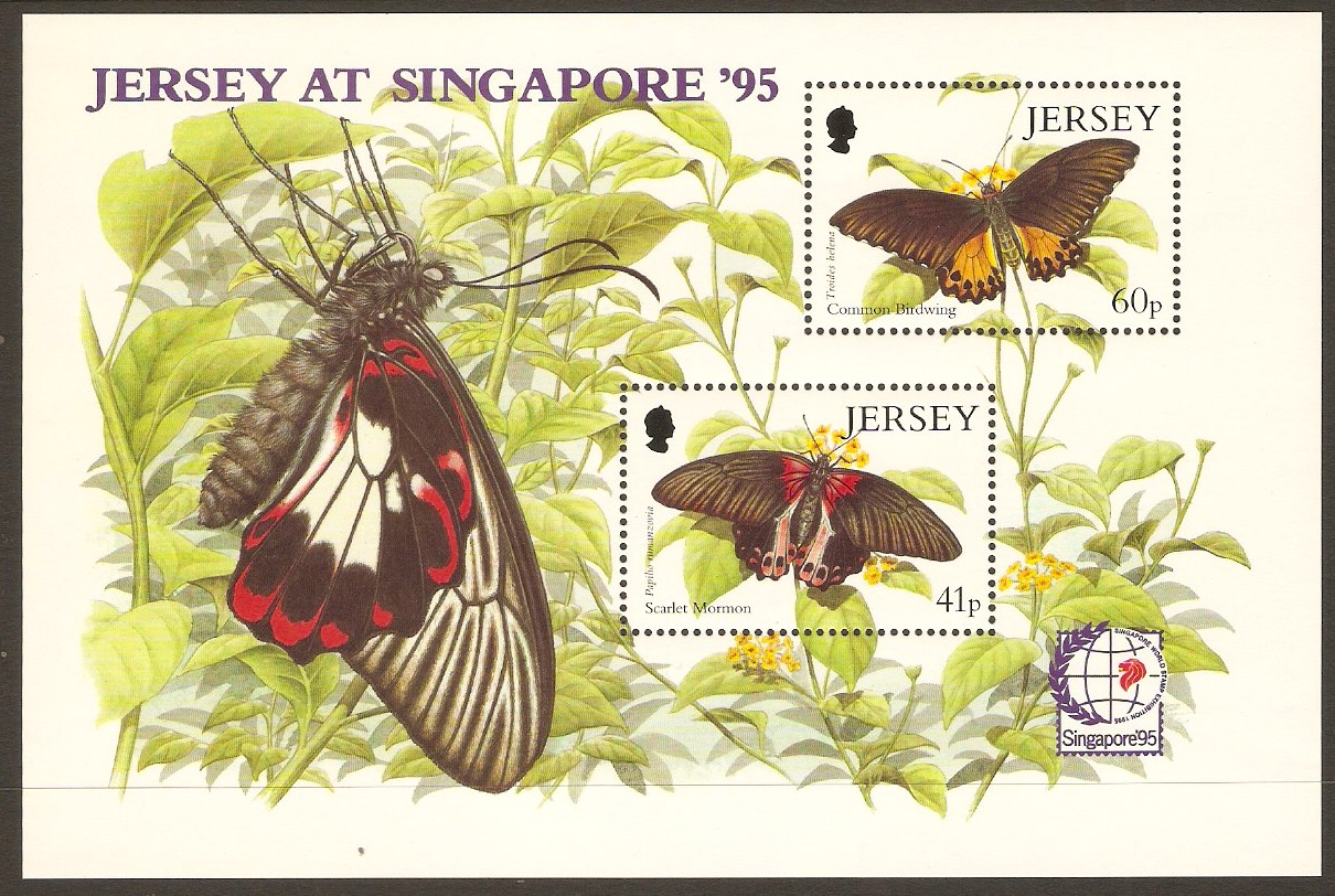 Jersey 1995 Butteflies "Singapore '95" Sheet. SGMS722.