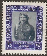 Jordan 1975 25f Blue and ultra. - King Hussein series. SG1107.