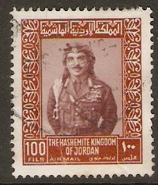 Jordan 1975 100f Brown and lt.brn.- King Hussein series. SG1114.