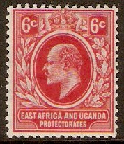 East Africa and Uganda 1910 6c Red. SG43.