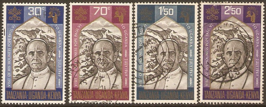 Kenya, Uganda and Tanzania 1969 Papal Visit Set. SG264-SG267.
