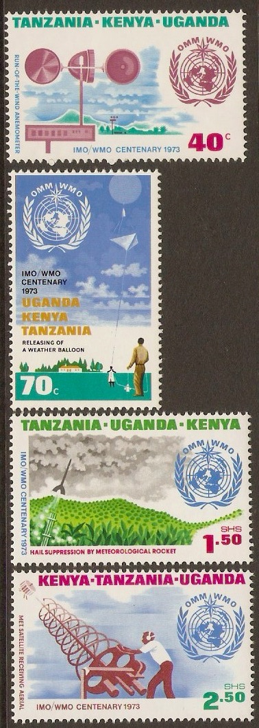 Kenya, Uganda and Tanzania 1972 IMO/WMO Set. SG325-SG328.