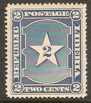 Liberia 1892 2c Blue. SG76.