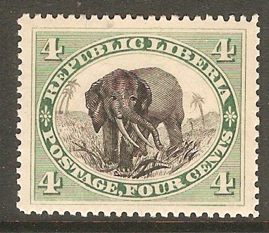 Liberia 1892 4c Black and green. SG77.