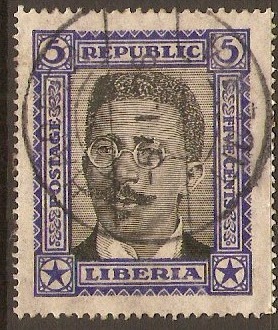 Liberia 1923 5c Black and blue. SG474.