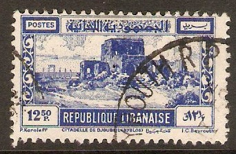 Lebanon 1945 12p.50 Blue - Byblos Castle series. SG399.