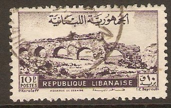 Lebanon 1948 10p Purple - Zebaide Aqueduct series. SG369.