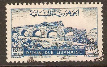 Lebanon 1948 12p.50 Blue - Zebaide Aqueduct series. SG370.
