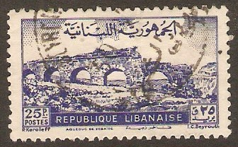 Lebanon 1948 25p Blue - Zebaide Aqueduct series. SG371.