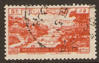 Lebanon 1948 5p Red - Landscape series. SG373.