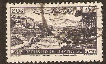 Lebanon 1948 20p Slate - Landscape series. SG376.