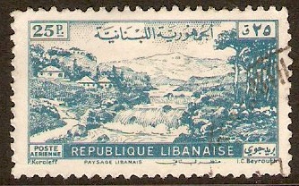 Lebanon 1948 25p Blue - Landscape series. SG377.