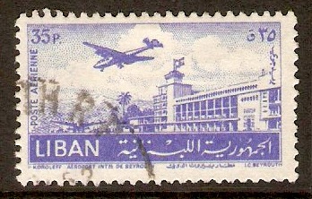 Lebanon 1952 35p Blue - Beirut Airport series. SG459.
