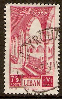 Lebanon 1954 7p.50 Red - Beit ed-Din Palace series. SG485.
