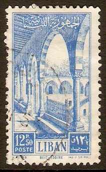 Lebanon 1954 12p.50 Blue - Beit ed-Din Palace series. SG487.
