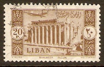 Lebanon 1954 20p Brown - Baalbek series. SG494.
