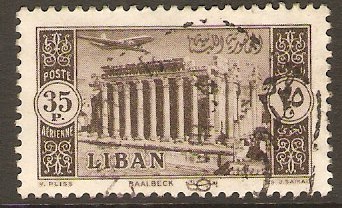 Lebanon 1954 35p Sepia - Baalbek series. SG496.