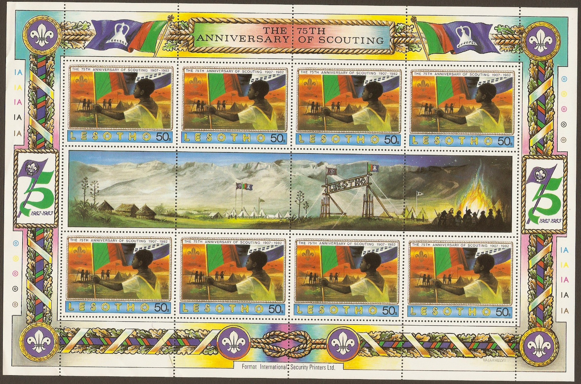 Lesotho 1982 50s Boy Scout Anniversary Series. SG477.