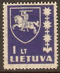 Lithuania 1934 1l Blue. SG419a.