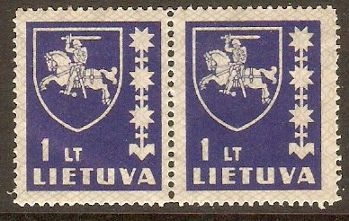 Lithuania 1934 1l Blue. SG419a.