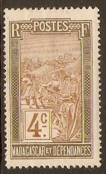 Madagascar 1908 4c Pale brown and olive. SG55.