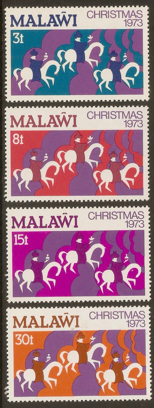 Malawi 1973 Christmas set. SG445-SG448.