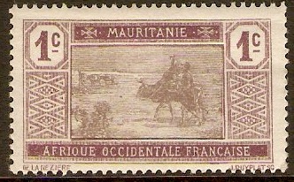 Mauritania 1913 1c Brown and dull lilac. SG18.