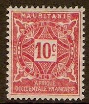 Mauritania 1914 10c Carmine Postage Due. SGD36.