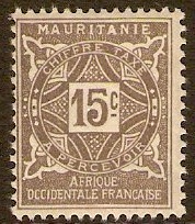 Mauritania 1914 15c Grey Postage Due. SGD37.