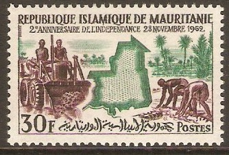 Mauritania 1962 30f Independence Anniversary. SG159.