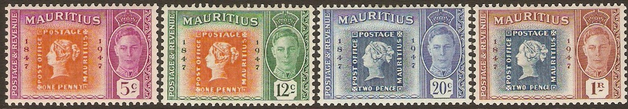 Mauritius 1948 Stamp Centenary Set. SG266-SG269.