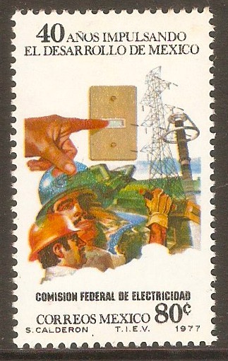 Mexico 1977 80c Electricity Development Anniversary. SG1398.