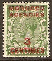 Morocco Agencies 1917 3c on d Green. SG191.