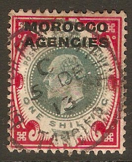 Morocco Agencies 1907 1s Dull green and carmine. SG37.