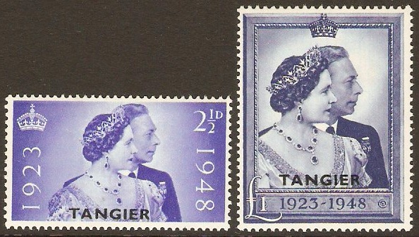 Tangier 1948 Silver Wedding Set. SG255-SG256.