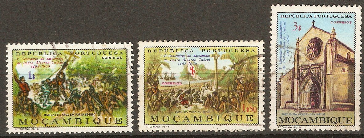 Mozambique 1968 Pedro Cabral Commemoration set. SG595-SG597.