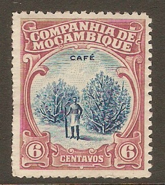 Mozambique Company 1918 6c Blue and green. SG207A.