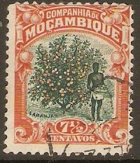 Mozambique Company 1918 7c Green and orange. SG208B.